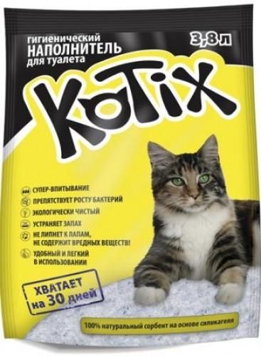 Силікагелевий наповнювач для котячого туалету Котикс 3,8 л Kotix 3.8l фото